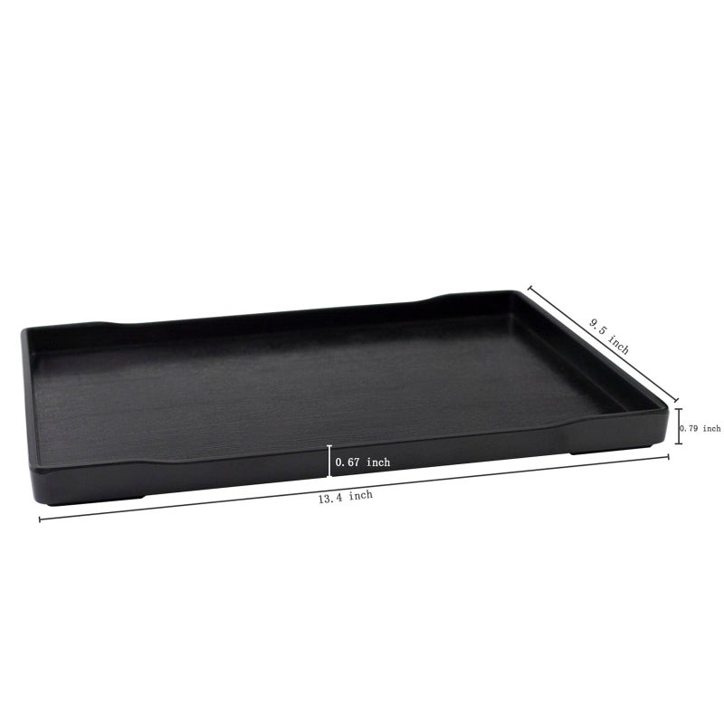 OMEM Reptile Bowl Large Food and Water Dish Enough Space Also Fit for Bath Simulated Wood Grain Surface (XL, Black) - Image 3